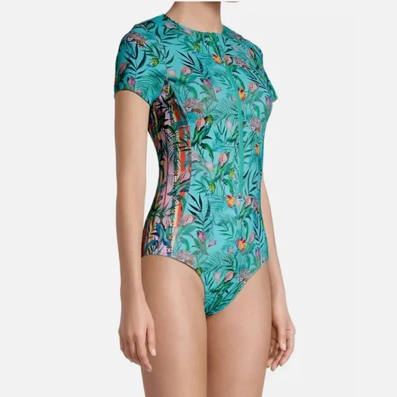 JOHNNY WAS • Tania neoprene jungle print one piece swimsuit - Large - Picture 5 of 14